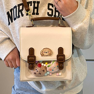 女包 可爱少女双肩包高级感小众时尚 韩版 学院风手拎公文包2025新款