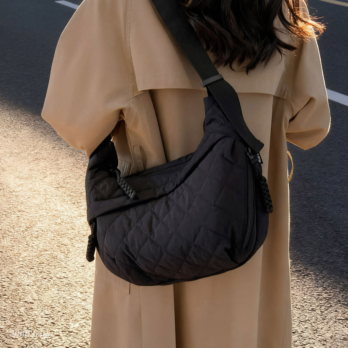 大容量简约棉包女2025新款百搭通勤单肩斜挎包休闲户外方便轻便