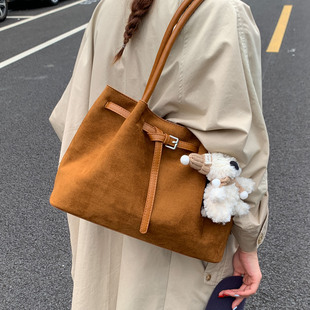 高级感磨砂单肩包包2025秋季 超火韩系ins托特包休闲复古 百搭爆款