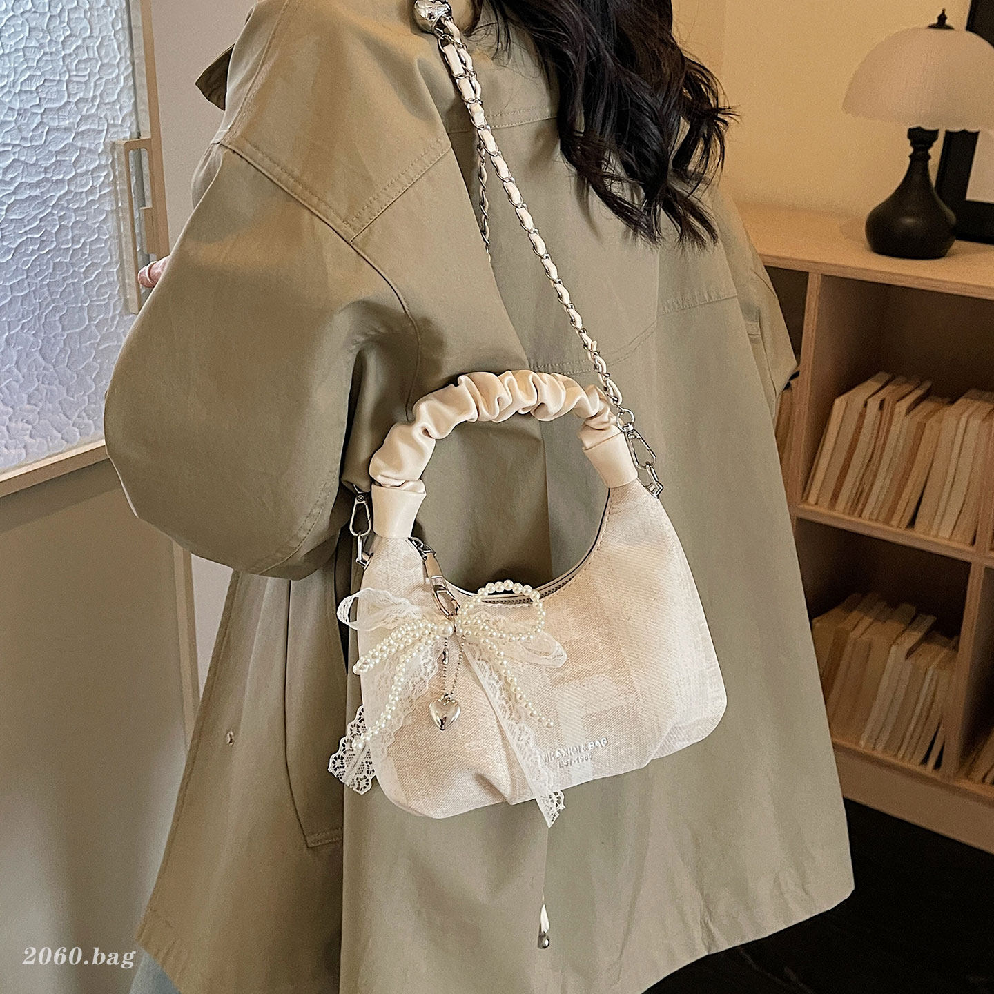 韩版ins褶皱云朵小包女2026新款百搭洋气时尚链条单肩斜挎手提包,箱包皮具/热销女包/男包,通用款女包,淘宝优惠券,粉丝福利购,淘宝优惠卷