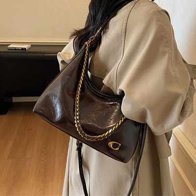 气质百搭皮质精致高级单肩斜挎简约链条2025秋季女式手提腋下包