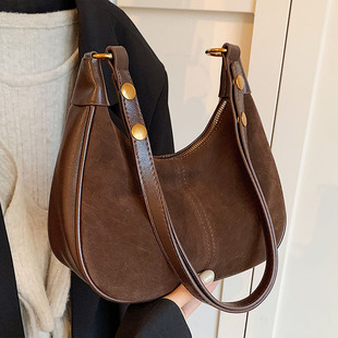 美拉德斜挎饺子包 单肩包包女士2025秋冬新款 韩版 百搭复古通勤时尚