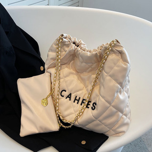 大容量菱格包包女2025新款 春夏百搭通勤购物袋链条包高级感单肩包