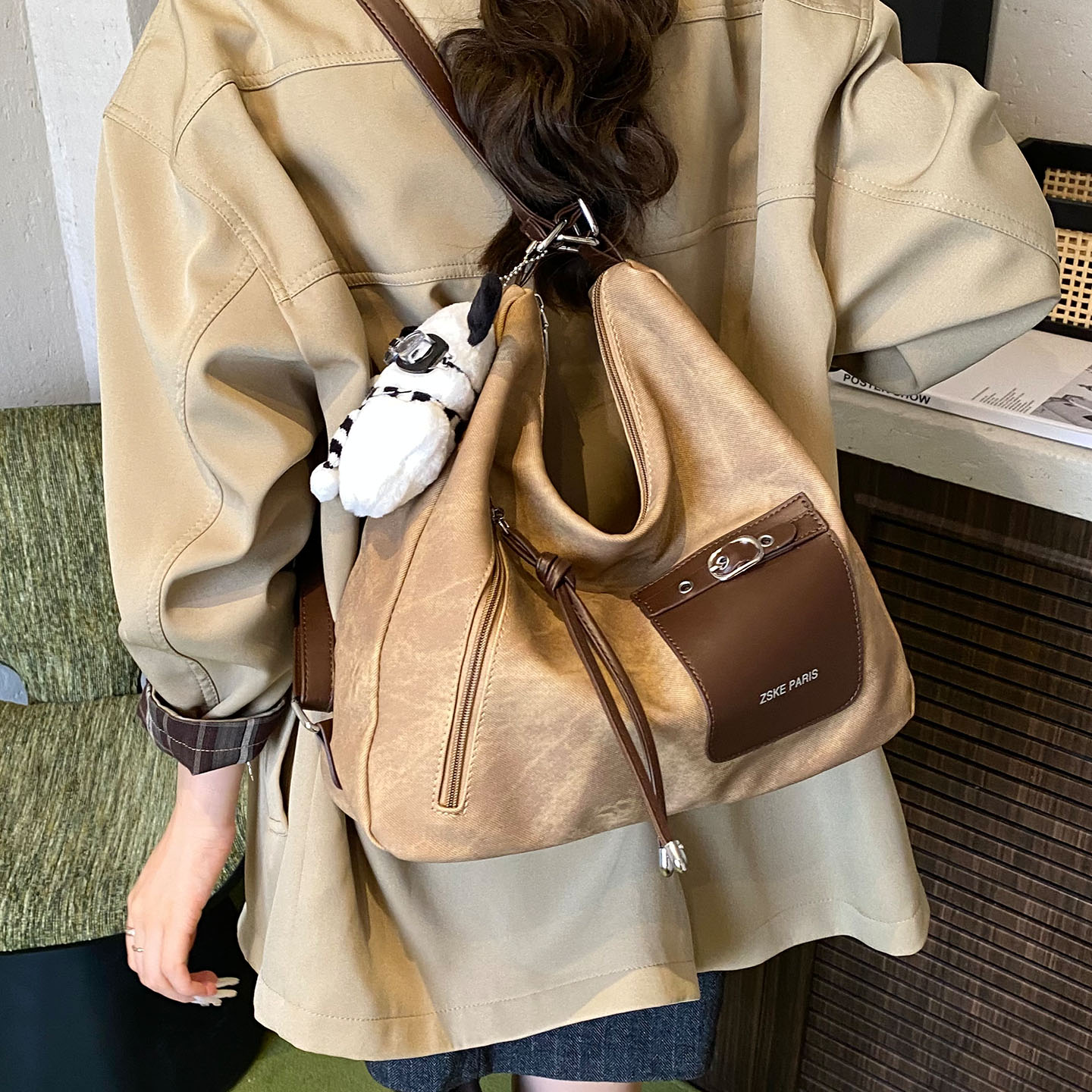 秋季新款大容量单肩包2025女式韩版气质ins斜挎包休闲通勤双肩包