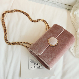 丝绒休闲链条包