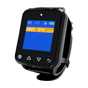 中英文无线呼叫器手环腕表式 餐厅饭店酒吧足浴防水服务铃养老院办公求助按铃老人挂脖呼唤 棋牌室包厢间便携