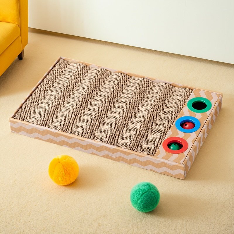 猫咪搓衣板玩具猫抓板铃铛球解闷