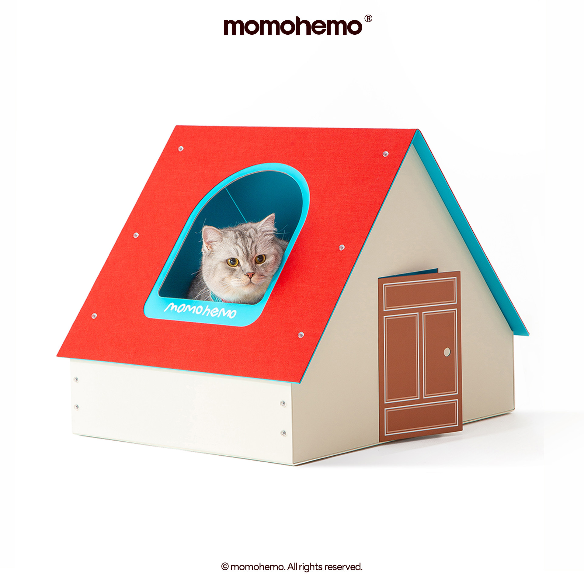 momohemo红房子宠物家居开放式豪宅露营风环保高级猫抓板帐篷搭配