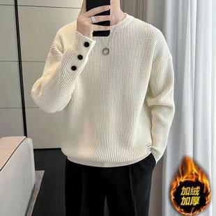 山东即墨源头工厂中山卫衣广州十三行华夫格加绒加厚男2025打底衫