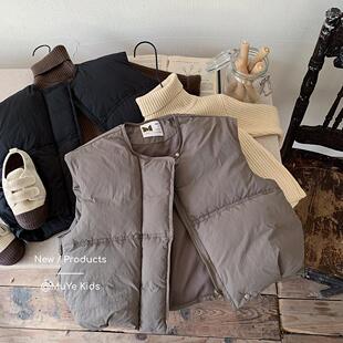 浙江嘉兴平湖冬季羽绒棉服马甲湖州织里男童装韩版加厚外套儿童潮