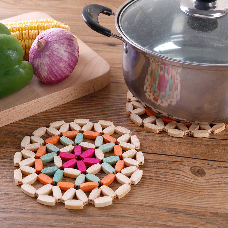 Flower Bamboo Coaster Kitchen utensils Pot rack Insulation pad Circular plate Bamboo Potholders Bowls mat Doilyin the Tableware , Cup/Cups/Kettle , Coaster  category - from Buy2taobao.com to provide professional Taobao agent buy service