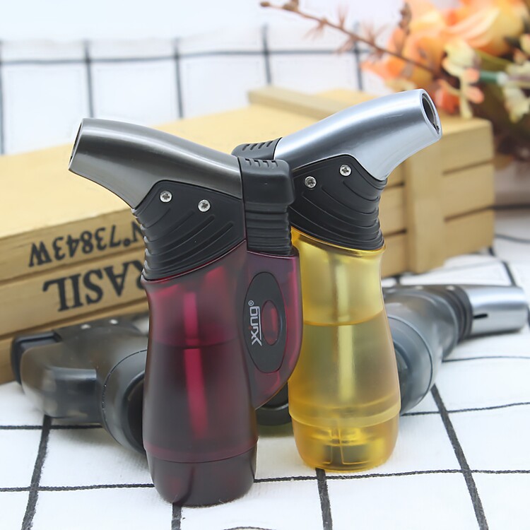 创意家用防风打火机透明可视气体直冲小焊枪大容量点艾灸雪茄塑料