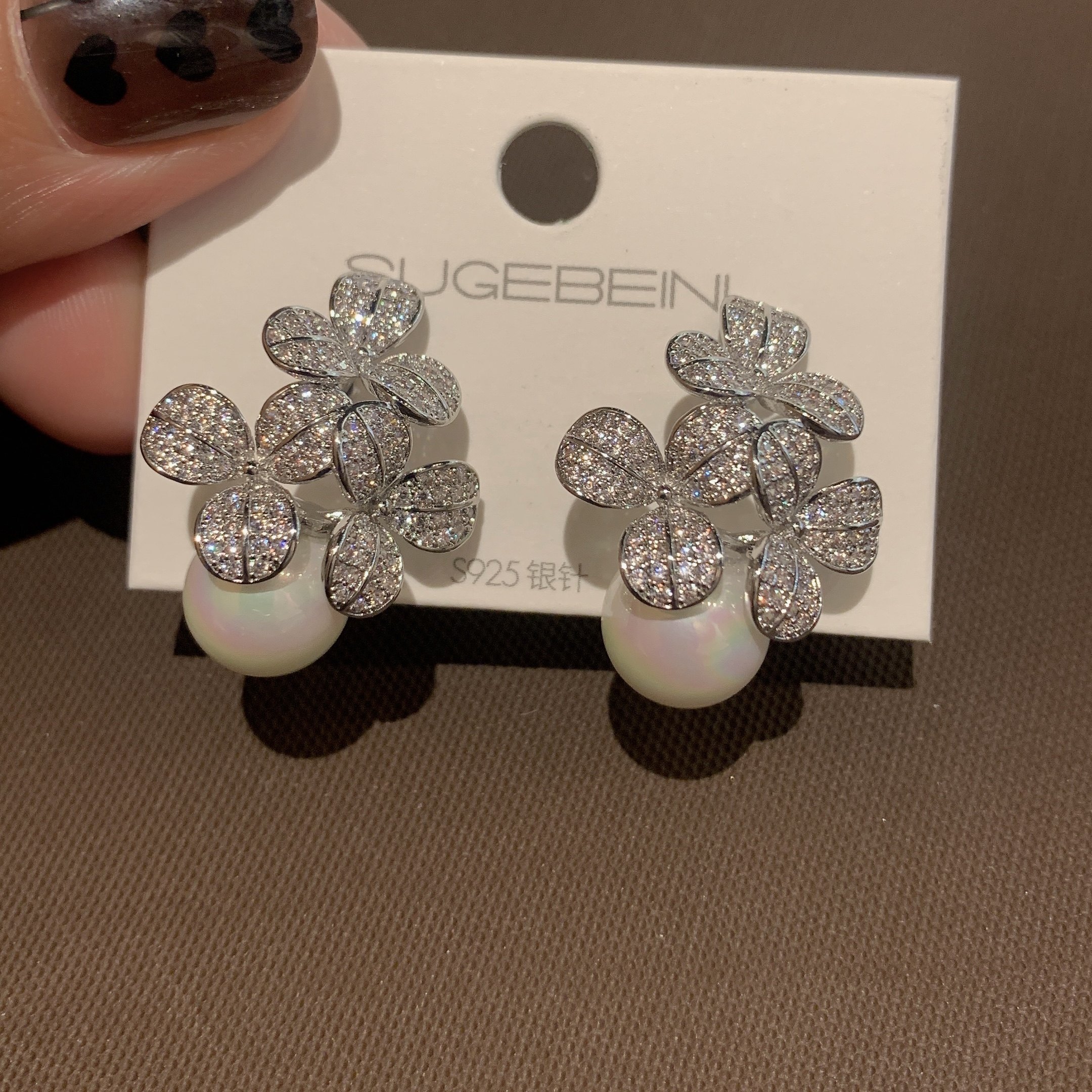 高级感微镶锆石花朵珍珠耳环清新复古名媛轻奢耳钉时尚气质耳饰品,饰品/流行首饰/时尚饰品新,耳环,淘宝优惠券,粉丝福利购,淘宝优惠卷