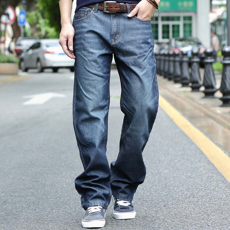 夏季男装宽松休闲  男士牛仔裤直筒宽松加肥加大码长裤子腿粗潮