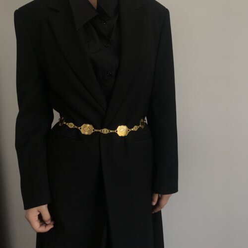 三环路女时尚合金方形腰链