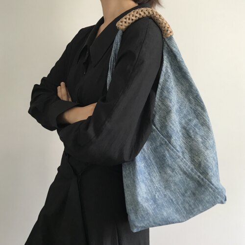 三环路牛仔子母手提包简约时尚