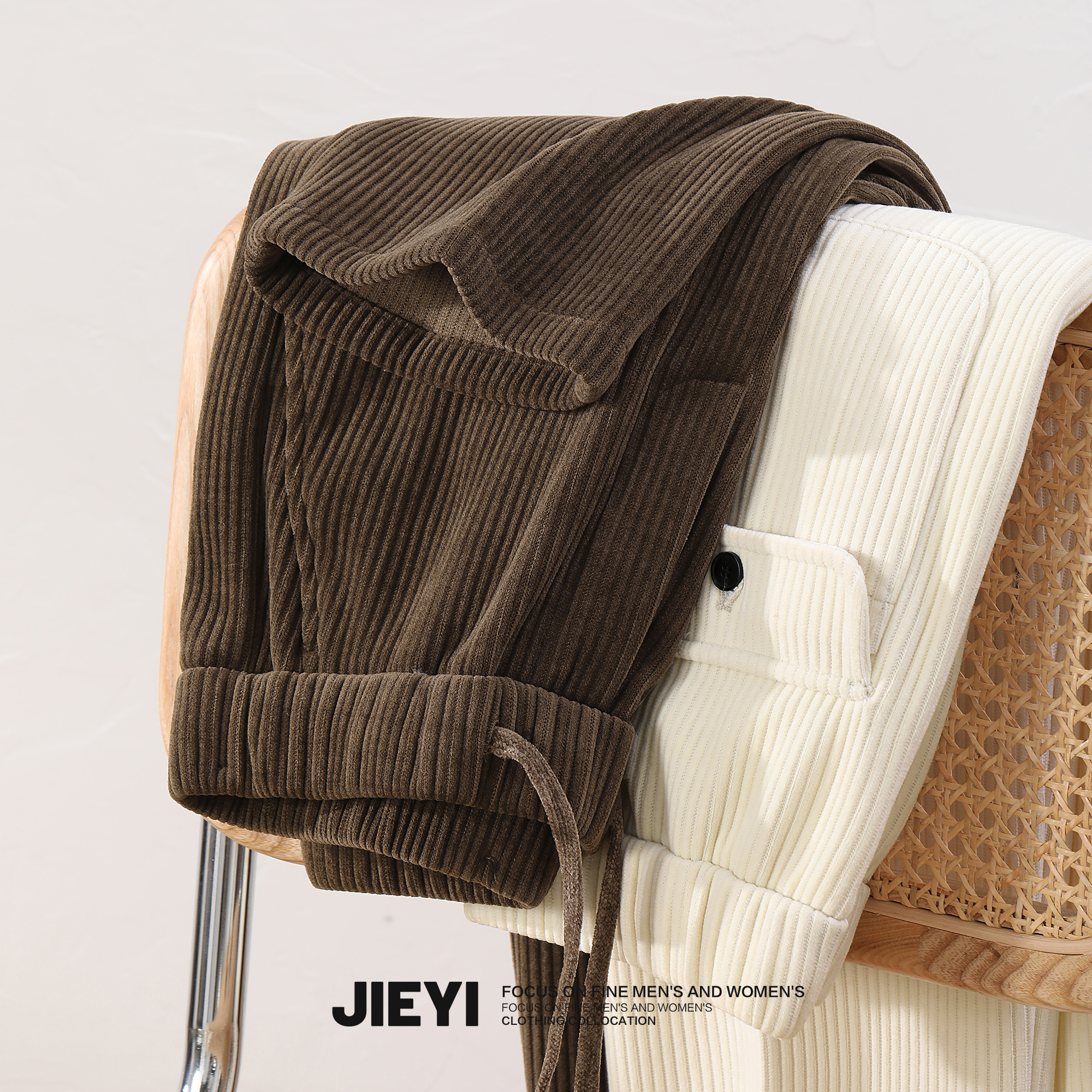 JIEYI雪尼尔纱条绒加厚保暖裤子