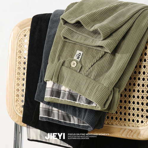 JIEYI灯芯绒秋冬保暖休闲裤厚款