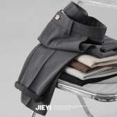 轻商务简约立体裁剪垂感九分裤 介乙 子 修身 休闲西裤 潮流男士 韩版