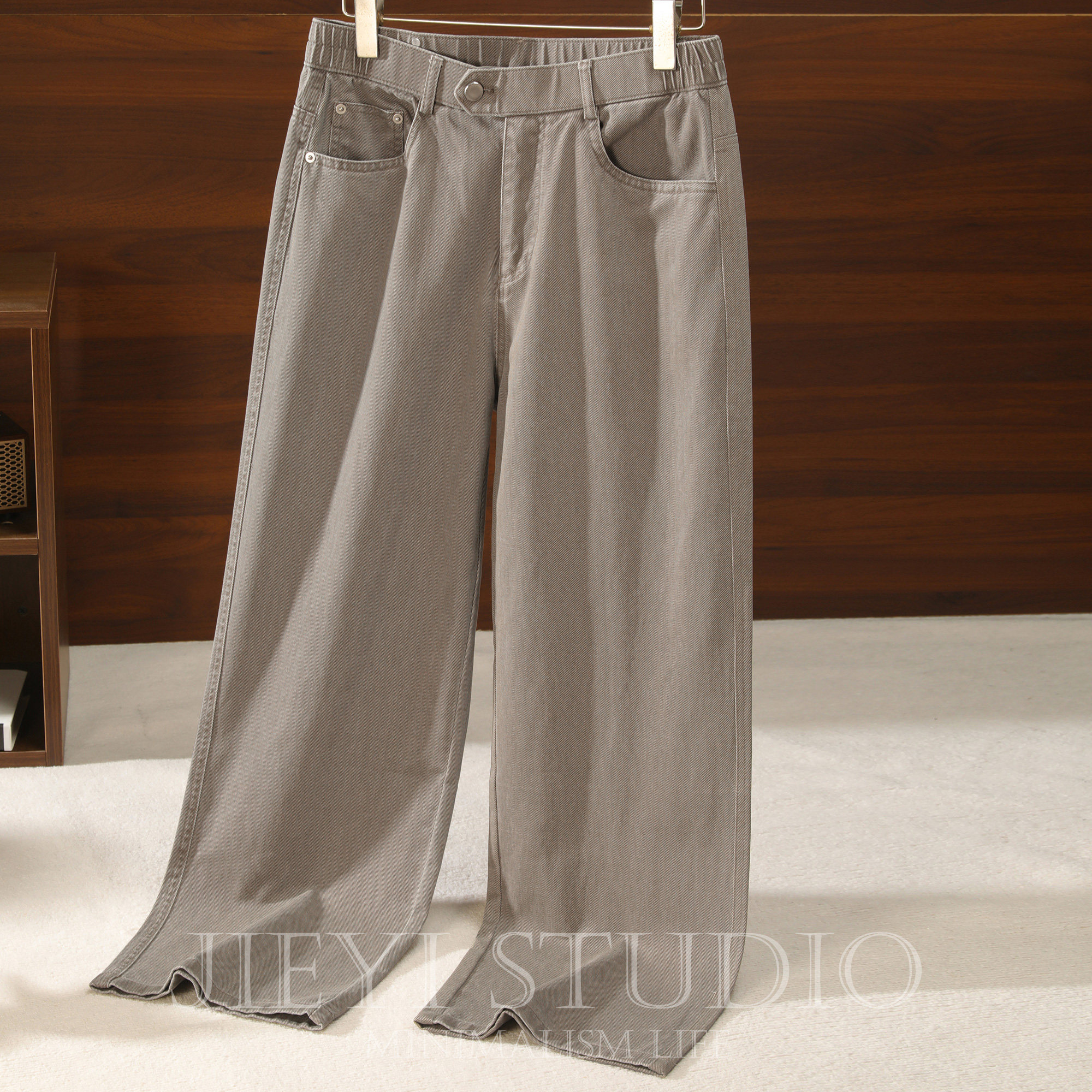 JIEYI 水洗直筒韩版100%纯棉阔腿裤男生vibe风阿美咔叽牛仔长裤子,男装,牛仔裤,淘宝优惠券,粉丝福利购,淘宝优惠卷