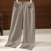 JIEYI 子 男生vibe风阿美咔叽牛仔长裤 水洗直筒韩版 100%纯棉阔腿裤