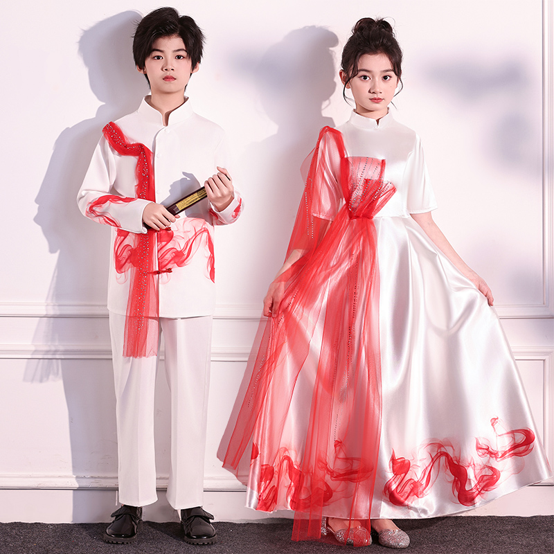 六一儿童演出服中小学生诗歌朗诵大合唱服装男女童红歌比赛合唱服