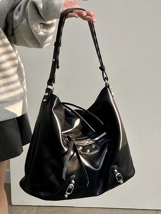 Lu Zi 2025 New Women's Bag Versatile Fashion Large-Capacity Tote Bag for Commuting to Class Single Shoulder Crossbody Large Bag