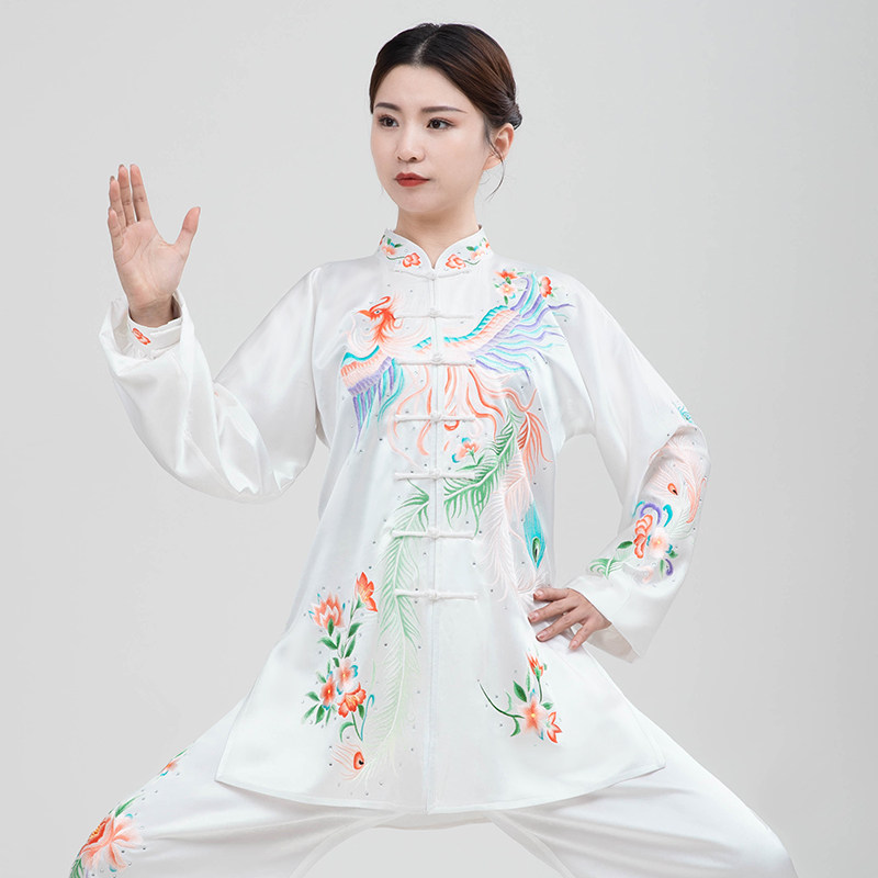 御尊武当真丝太极服男女春秋夏高端定制桑蚕丝表演服太极拳练功服