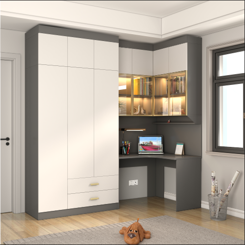 美看旗舰店转角书桌书架衣柜