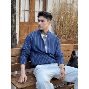 25A/W『琳琅解构美学』高支精棉混纺叠穿衬衫假两件休闲小众衬衣