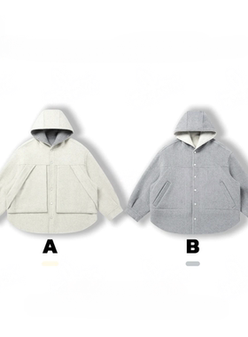 骁航25FW双色两面穿连帽外套大口袋男夹克外套百搭秋冬双面