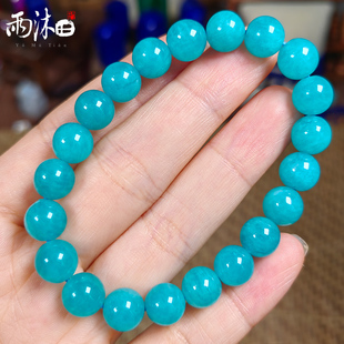 纯天然冰种天河石散珠圆珠子单珠手链女款多宝手串水晶玉石魔法石