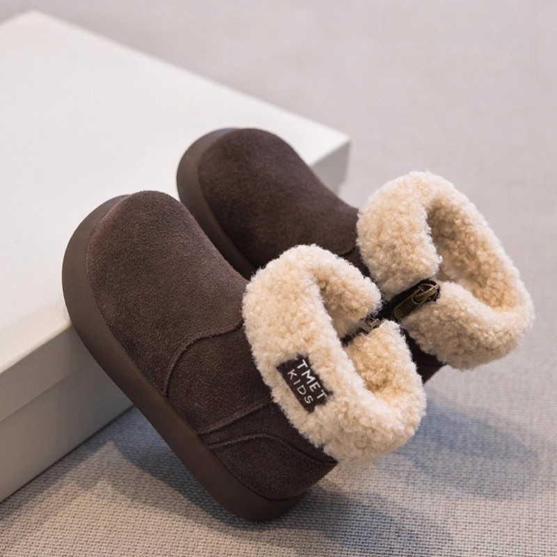 锁温保暖！美拉德女童加绒雪地靴