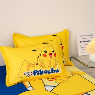 卡通神奇宝贝枕头套磨毛枕套一对儿童皮卡丘枕套高颜值可爱男孩子