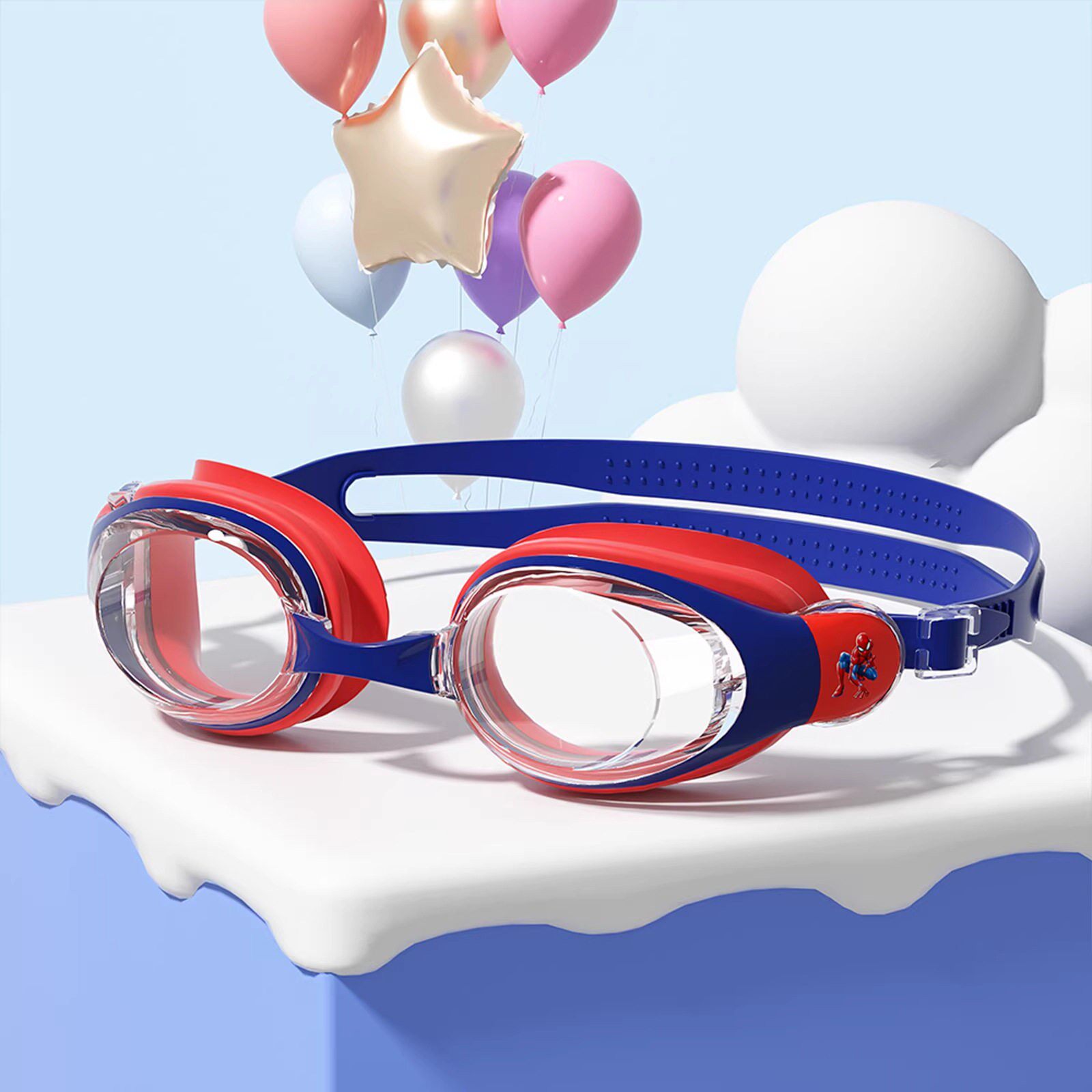 儿童蜘蛛侠泳镜高清防雾防水卡通蜘蛛人护目镜竞速游泳专用眼镜女