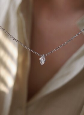 轻奢马眼锆石爪钻项链精致夏