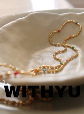 镀18K金彩色滴油珠珠项链不掉色