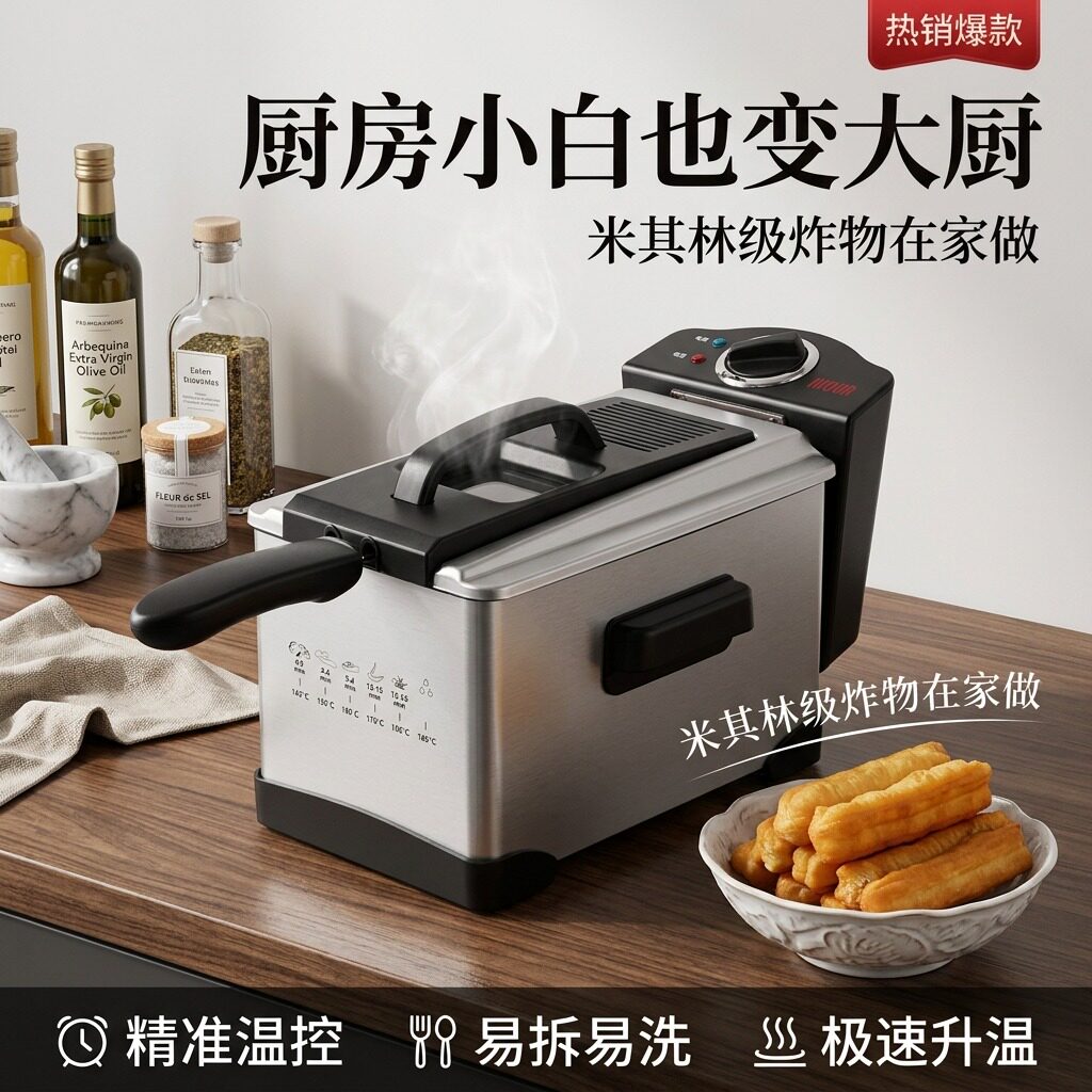 weightmax薯条炸鸡翅小型家用商用恒温多功能电炸炉油炸炉电炸锅