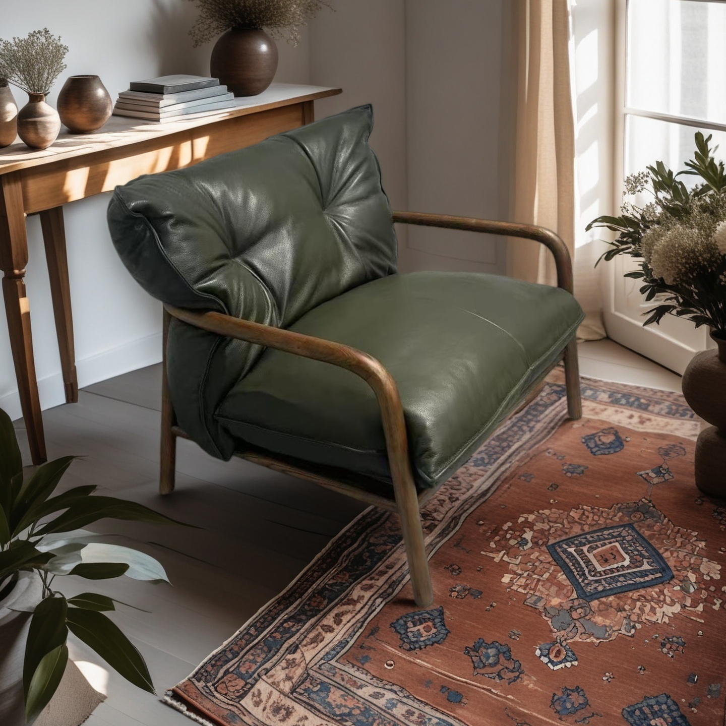 白蜡木单人沙发椅休闲椅