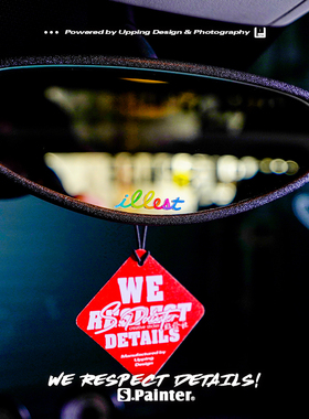 SP车贴美潮illest后视镜小贴纸创意车身内饰电动车头盔细节反光贴