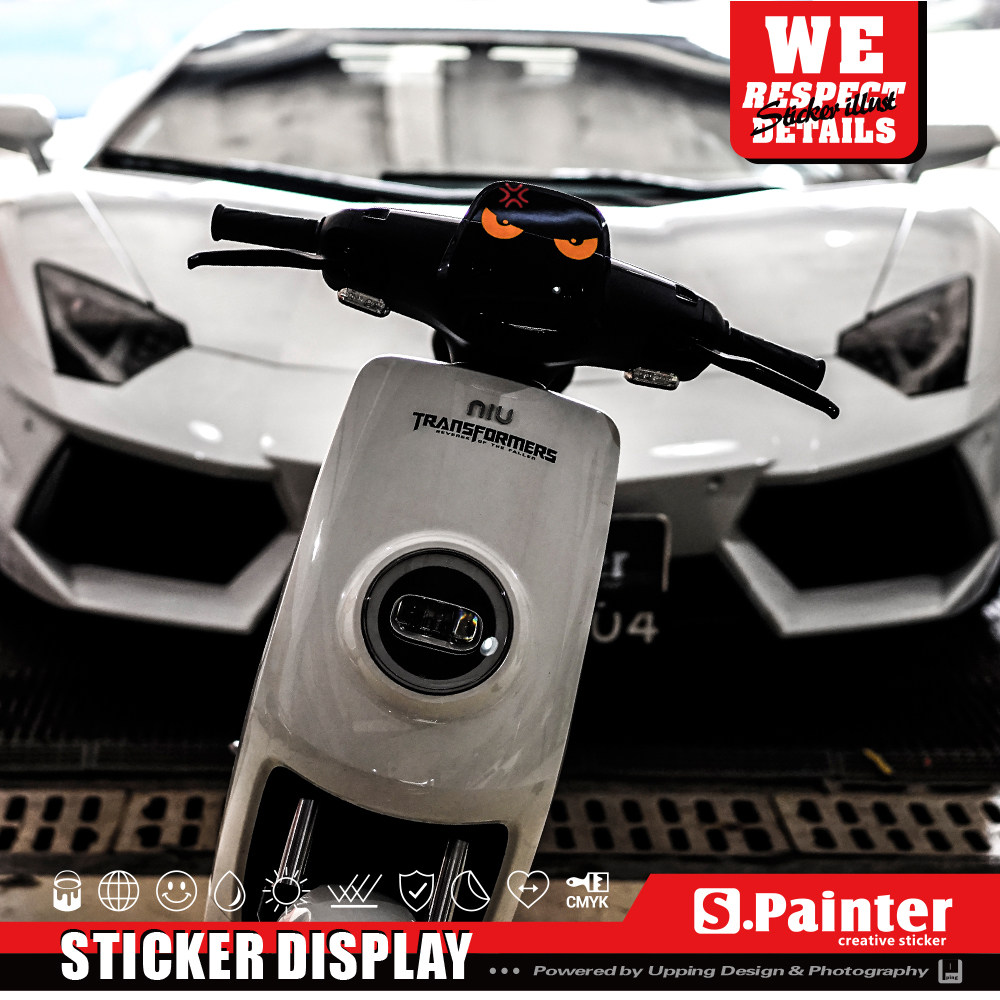 p贴绘社 变形金刚文字贴纸 车身装饰车贴 电动摩托防水反光贴