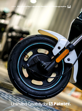 S.P原创电动车贴 GOVA轮毂F0贴纸 10英寸定制小牛C0车轮反光贴