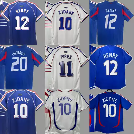 Retro Soccer Jersey Classic Football Shirts France National Team Zidane Henry Mbappe Cantona Ribery