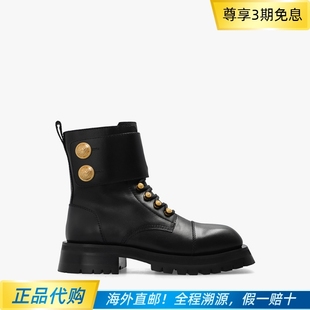 女士纽扣装 饰游侠靴巴尔曼女靴 正品 0PA Balmain 代购 TC785LVIT