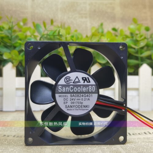 原装三洋/Sanyo 8cm 8025 24V 0.21A 9A0824G401 变频器 散热风扇