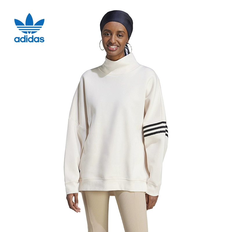 正品Adidas阿迪达斯女子简约百搭圆领休闲运动卫衣套头衫 II8066