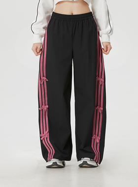 Adidas阿迪达斯官方运动2026春女梭织长裤 KR7598