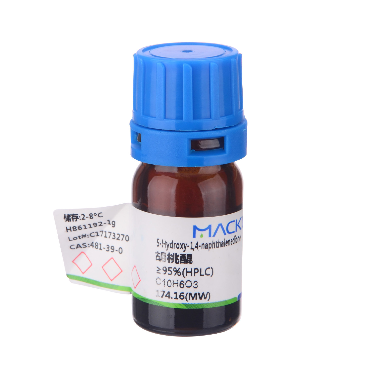 麦克林胡桃醌1g ≥95%(HPLC)  481-39-0 Macklin化学实验试剂