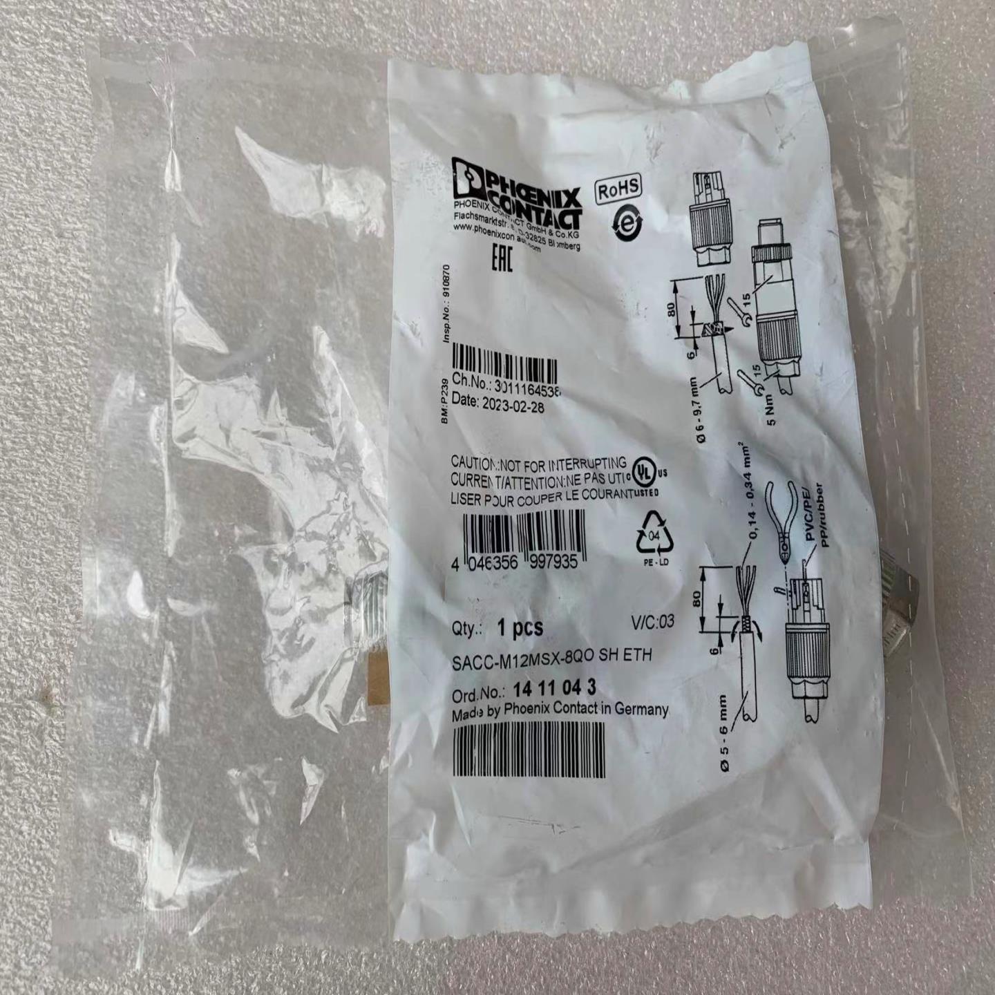 原装 正品 进口菲尼克斯接头 SACC-M12MSX-8QO SH ETH 订 141询价