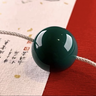 原矿高瓷绿松石单珠散珠 秦古料老油绿玻璃瓷多宝手链108腰顶珠